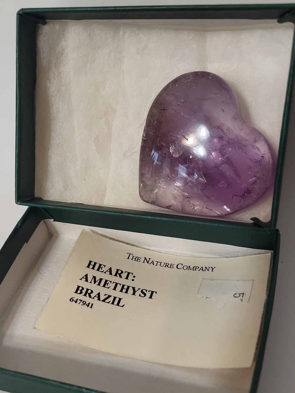 Natural Brazilian Amethyst Polished Puffed Crystal Heart